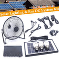 Loyalheartdy Solar Powered Fan Portable Lighting System Kit Solar Powered Panel+Fan+3x1W 12V Bulbs