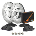 Max Advanced Brakes - Brake Kit for 2003-2009 Toyota 4Runner 2007-2014 FJ Cruiser 2005-2021 Tacoma Front Replacement Cross Drilled Disc Brake Rotors and Ceramic Brake Pads