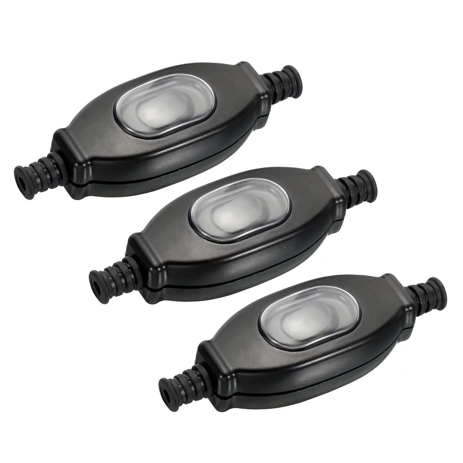 Uxcell 4.5mm Inline Cord Switch Waterproof Appliance Switch AC 250V 3A ON/Off Rocker Switch IP65, Black 3 Pack