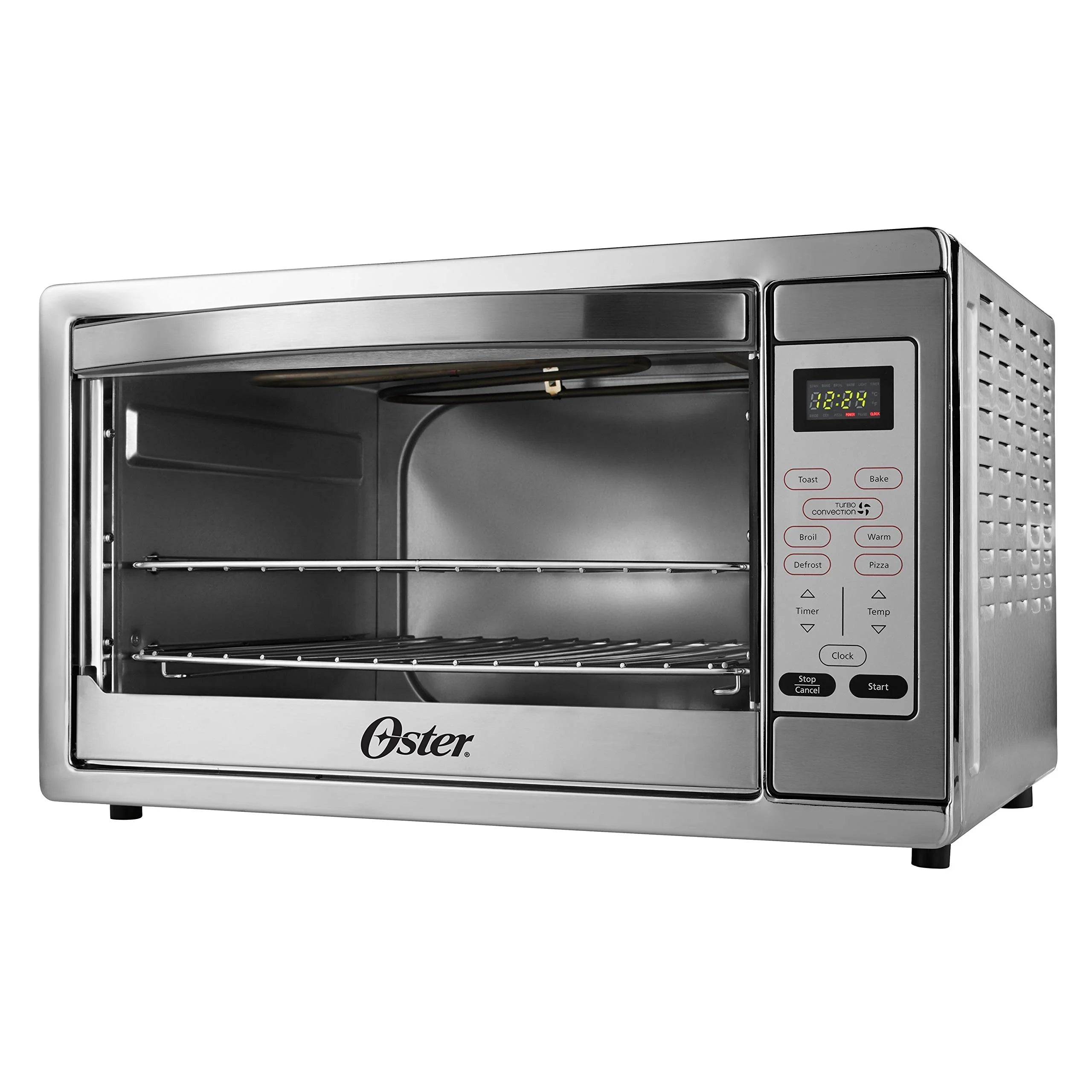 Oster Toaster Oven, 7-in-1 Countertop Toaster Oven, 10.5 x 13 Fits 2 Large Pizzas, Stainless Steel