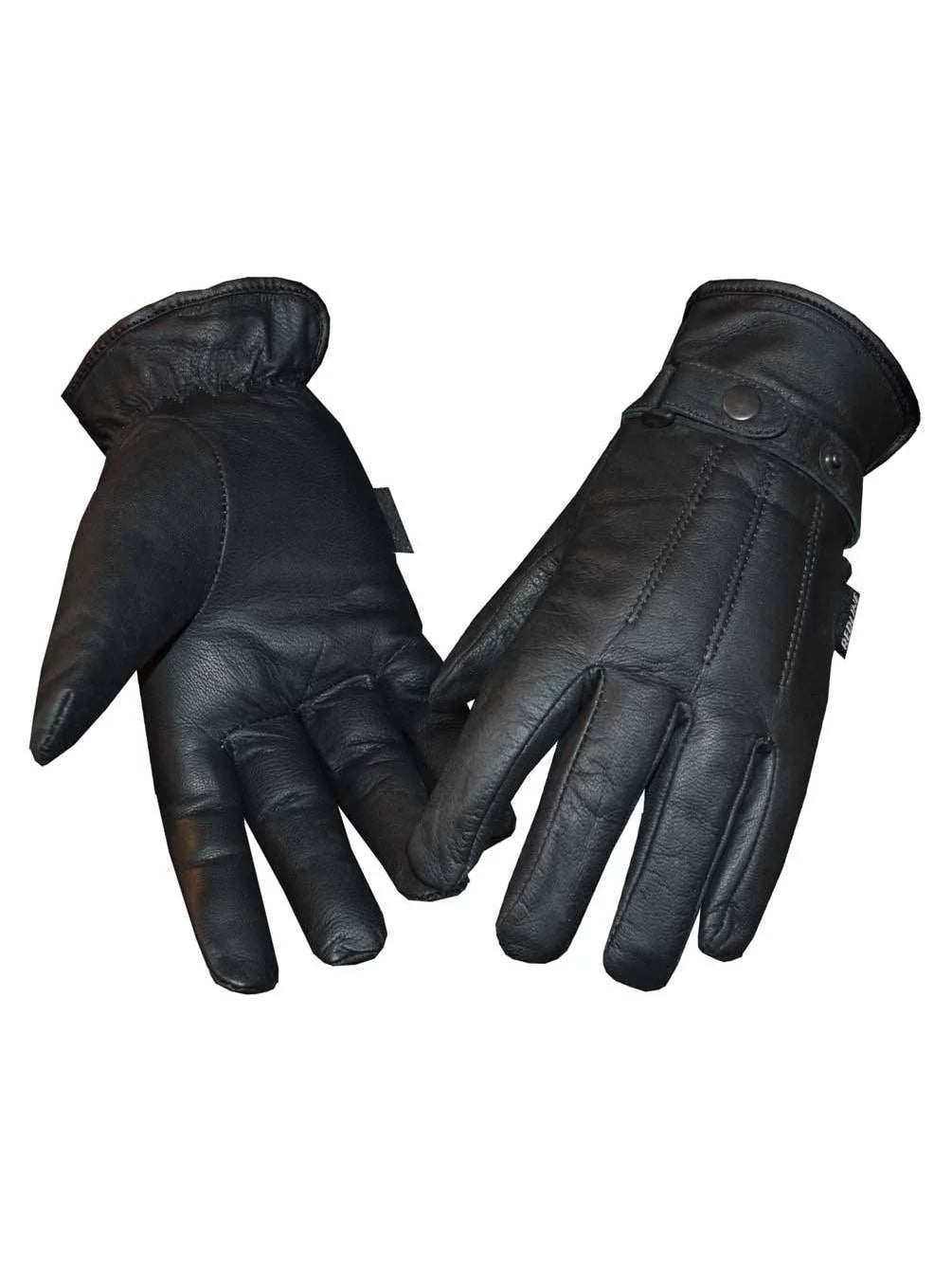 Redline Women's Fleece Gator Lining Full-Finger Leather Gloves, Black GL-25 (XL)
