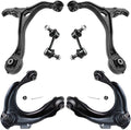Detroit Axle - 6pc Front Upper Lower Control Arms Sway Bars Replacement for Honda Accord Fits select: 2003-2007 HONDA ACCORD EX