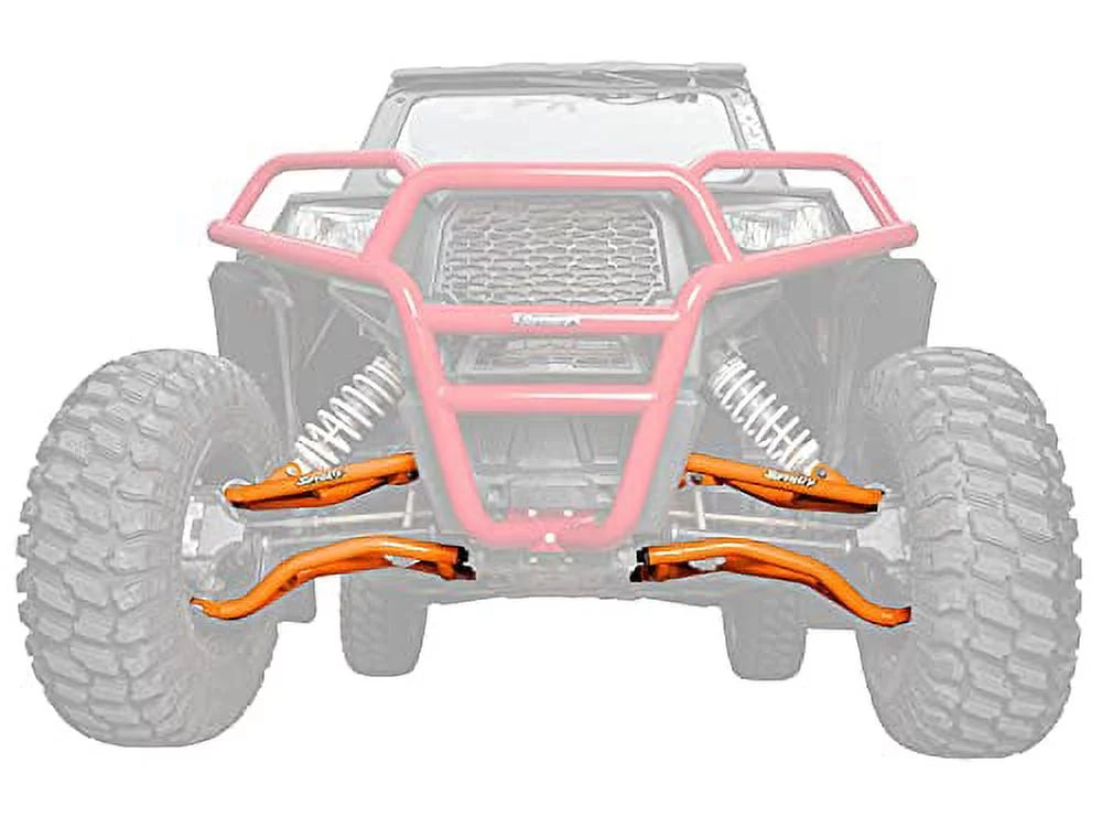 SuperATV 1.5 Forward Offset A Arms for 2021+ Polaris RZR Trail S 900/S 1000|Fits Larger Tire Size|Orange|Includes SD Ball Joints|1.25? Tubing 25% larger Than Stock|AA-P-RZR900S-1.5-HC-001-BS-04#SATV