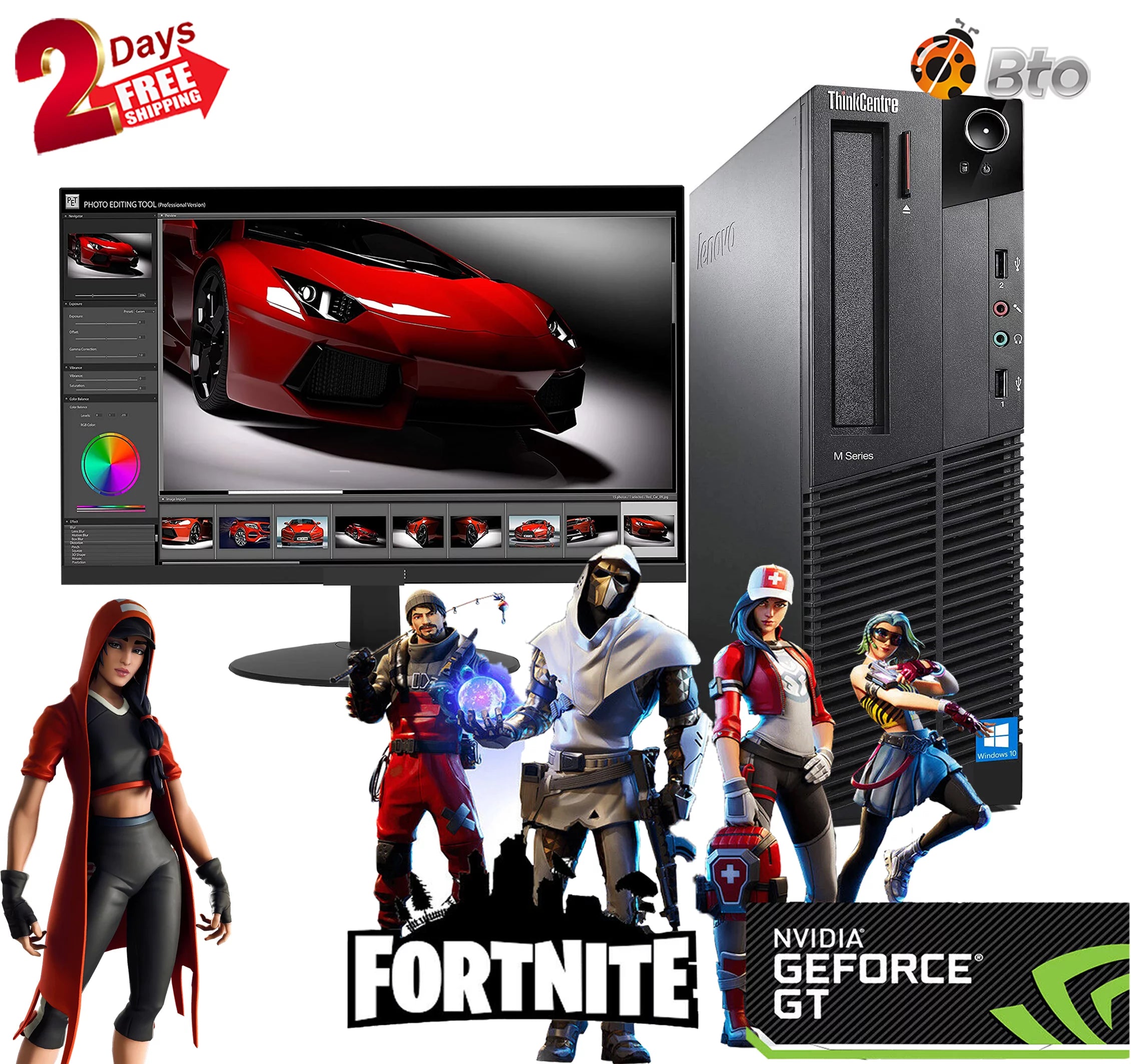 Pre-Owned Gaming Lenovo Thinkcentre M82 SFF Desktop Computer Core i5, 8GB Ram, 500GB HDD, Nvidia GT 730, New 20 LCD, Keyboard & Mouse, WiFi, Bluetooth, Win10 Home (Refurbished)