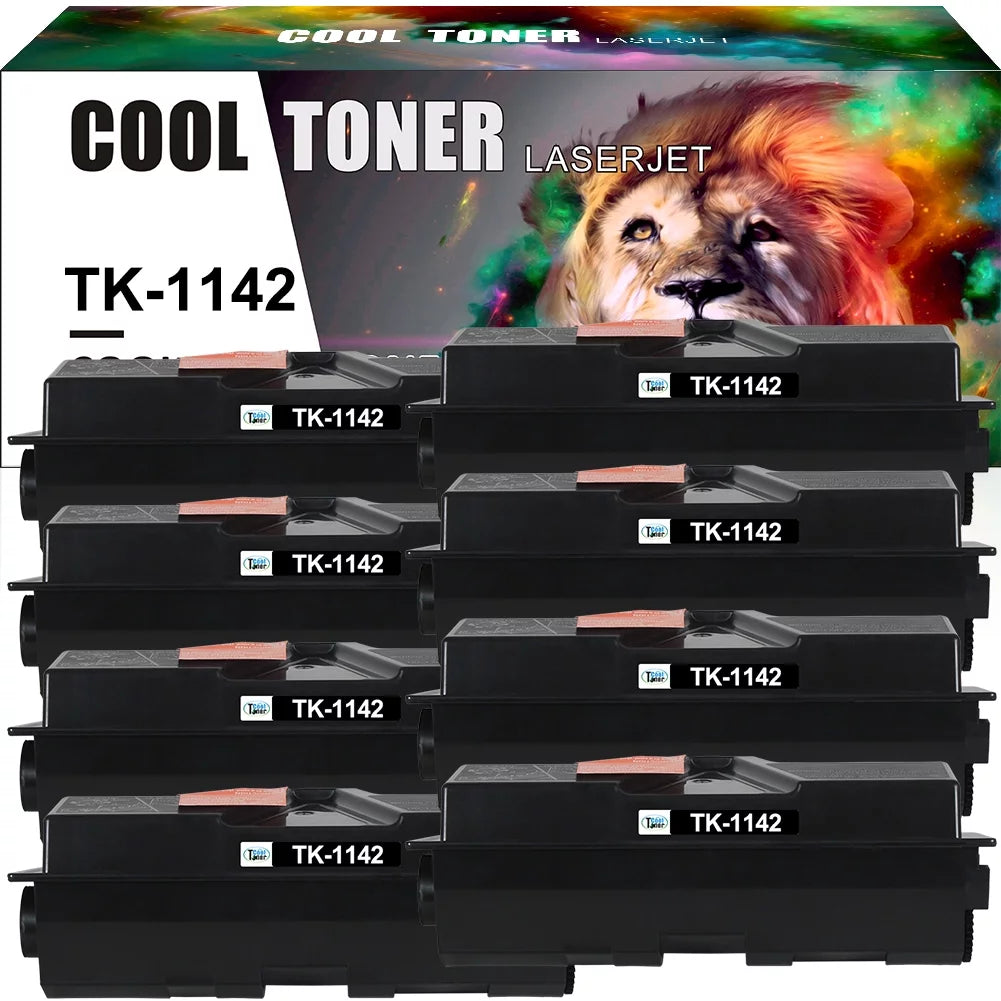 Cool Toner Compatible Toner for Kyocera TK1142 TK-1142 ECOSYS M2035dn M2535dn FS-1035MFP FS-1135MFP Printer (Black, 8 Pack)