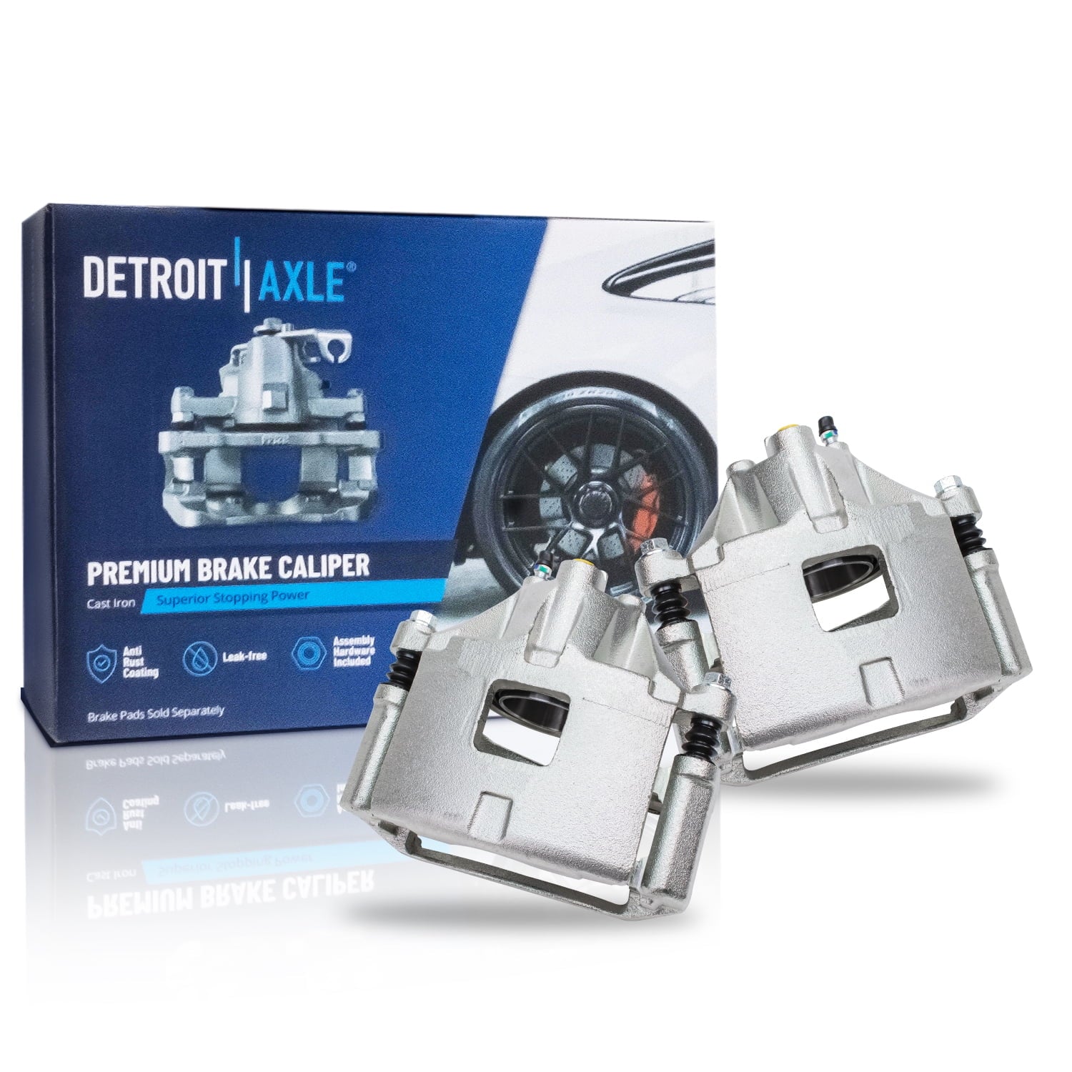 Detroit Axle - Front Brake Calipers w/Bracket Replacement for Buick Park Avenue Cadillac Deville Fits select: 2000-2005 CHEVROLET IMPALA, 2000-2005 BUICK LESABRE CUSTOM