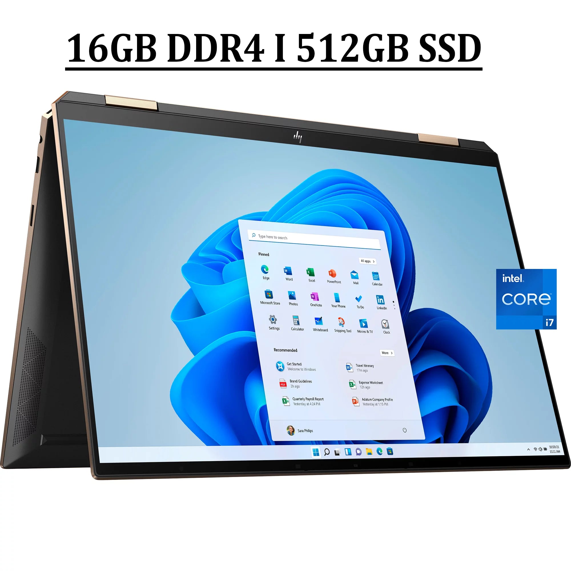 HP Spectre X360 13 2-in-1 Business Laptop 13.5 3K2K OLED Touchscreen 11th Gen Intel Quad-Core i7-1195G7 Processor 16GB DDR4 512GB SSD Backlit Fingerprint Reader B&O Audio Thunderbolt Pen Win11 Black