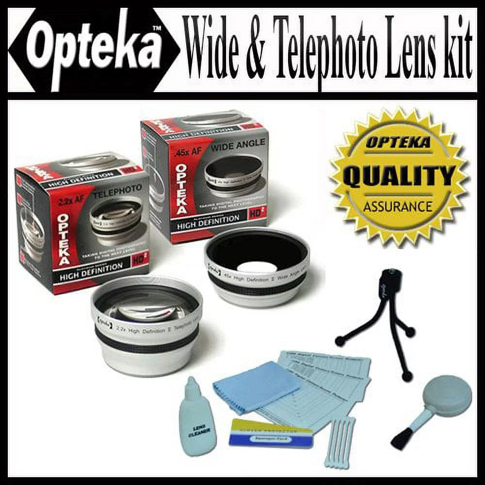 Opteka 0.45x Wide Angle & 2.2x Telephoto HD2 Lens Set for Olympus SP-510 SP-500 C-770 C-765 C-750