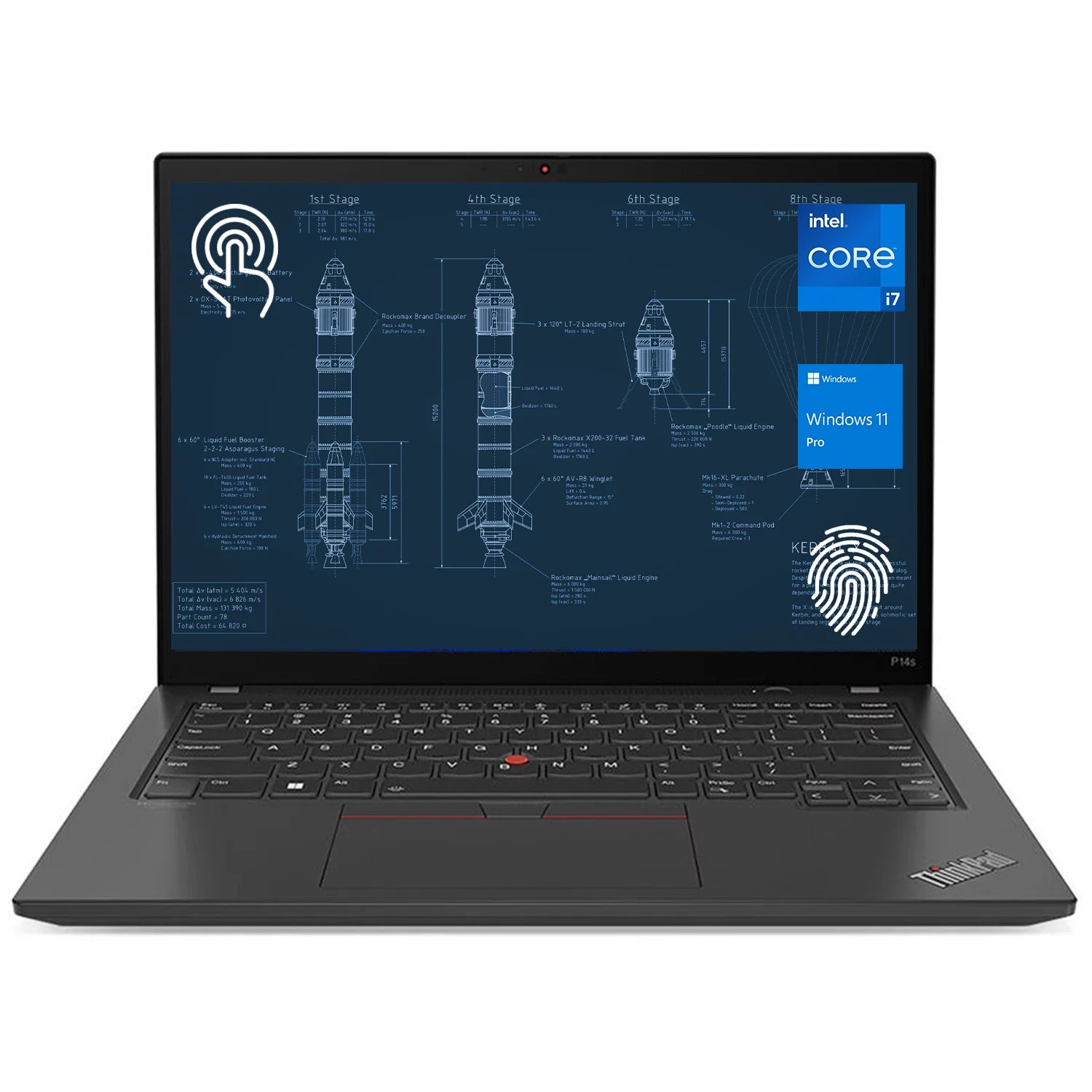 Lenovo ThinkPad P14s Gen 3 Mobile Workstation, 14 FHD+ Touchscreen, Intel Core i7-1260P, 48GB RAM, 1TB SSD, IR Camera, HDMI, Backlit Keyboard, Fingerprint Reader, Wi-Fi 6, Winodws 11 Pro
