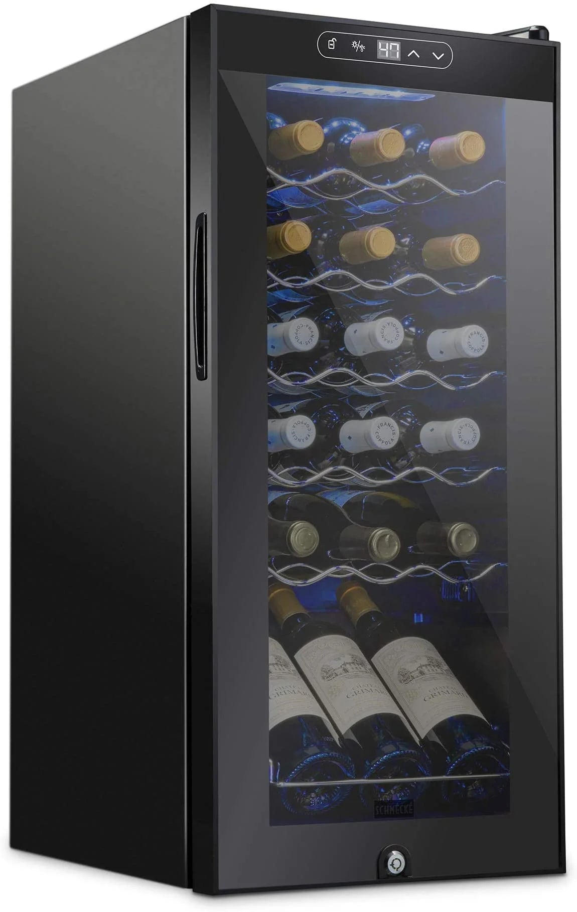 Schmecke Wine Fridge, Freestanding Wine Refrigerator, 18 Bottle Wine Cooler