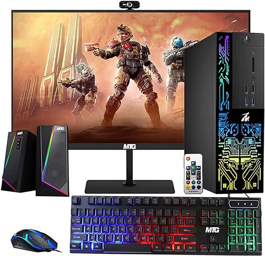 Restored Desktop PC, Intel Core i5-6500, TechMagnet Siwa 6, New MTG 24 Inch Monitor, 16GB RAM, 1TB SSD + 2TB HDD, 1GB Graphic Card, RGB Keyboard Mouse, RGB Speaker, Webcam, WiFi, Win 10 Pro (Renewed)