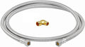 EZ-Fluid 72 X 3/8 Female Comp. x 3/8 Female Comp. 6FT Stainless Steel Dishwasher Water Supply Line Hose connector for Cold/Hot Water w/ 3/8 MIP x 3/8 Male Comp.Elbow-1