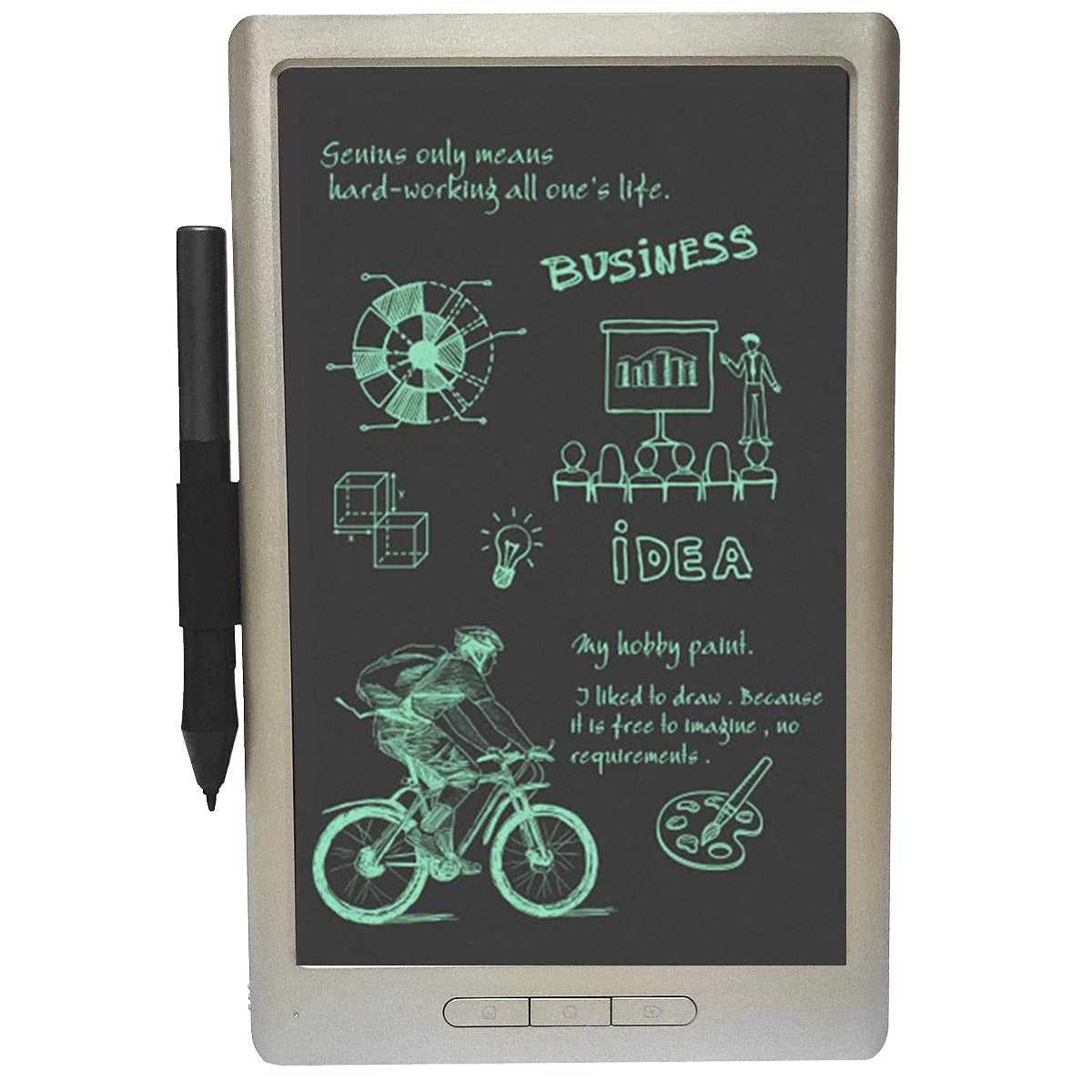 ammoon Smart Office Writing Pad, 10¡¯¡¯ Inspiration Sketchbook with Stylus Pen, Gold Bronze for Hand painting and Travelling