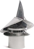 Chimcare Chimney Cap - Wind Directional Chimney Cap, Wind-Driven Chimney Cover, Round Stainless Steel Chimney Cap, For Non-Air Cooled Chimneys, Easy to Install, USA-Made, 6 inches