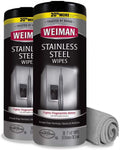 Weiman Stainless Steel Cleaner and Polish Wipes for Easy Cleaning of Kitchen Appliances - MicroFiber Buffing Towel Included