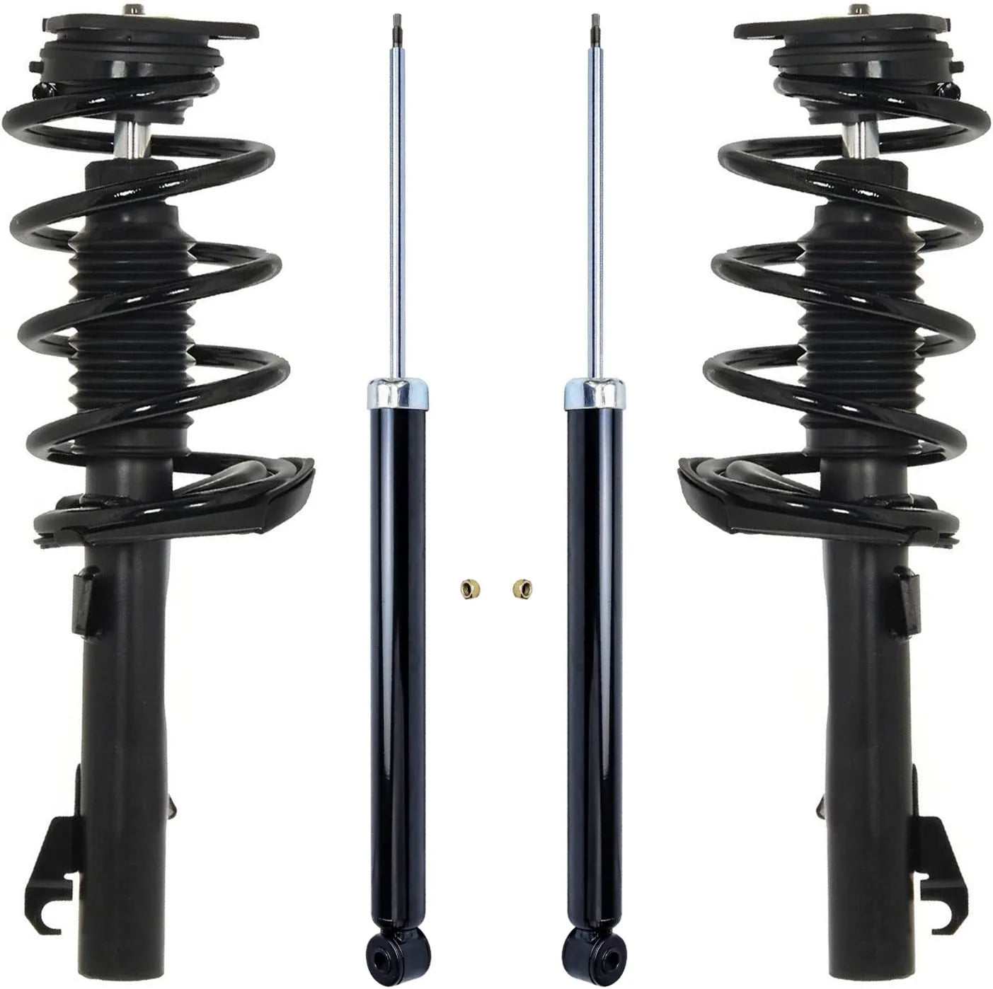 Detroit Axle - 4pc Struts Shocks for 2008-2013 Volvo C70 2 Front Struts with Coil Spring Assembly 2 Rear Shock Absorbers 2009 2010 2011 2012 Replacement Suspension Kit